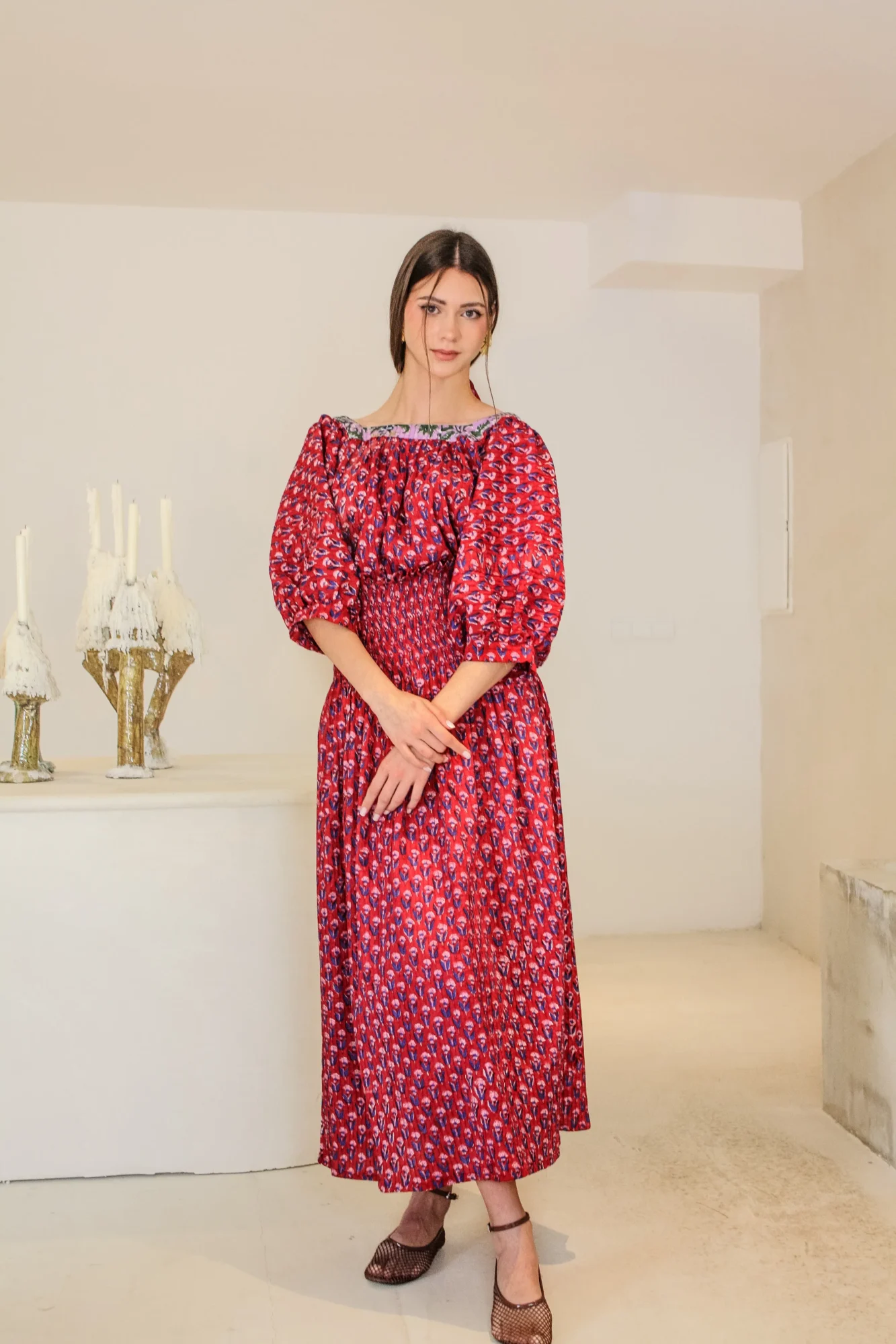 Falda larga Rouge